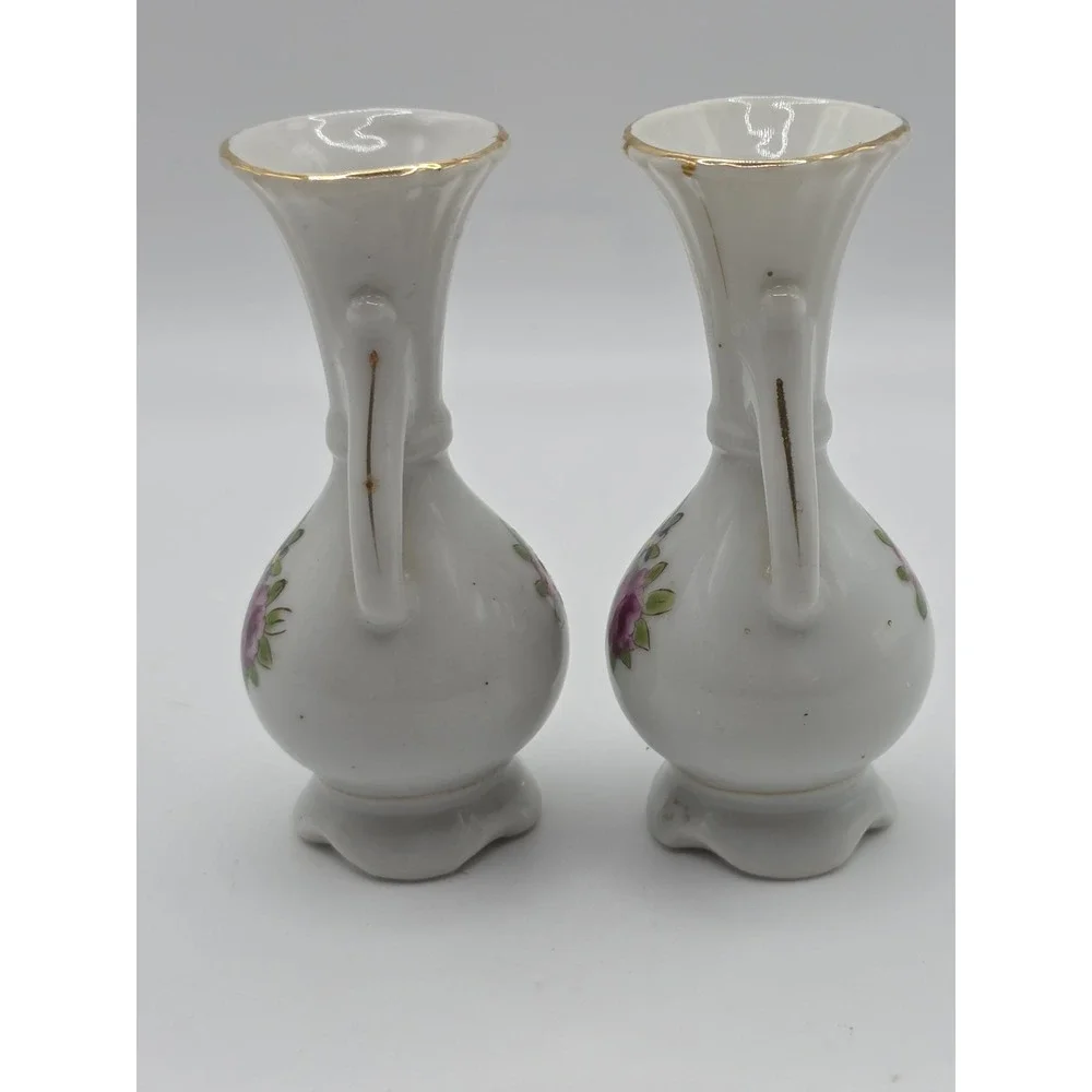 Mini Occupied Japan Bud Vases Small Hand-painted Flower 2 Pieeces